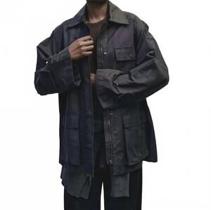 NEW MIJEONG PARK contrast collar work jacket in navy